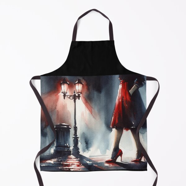 Item preview, Noir Vintage Watercolor Woman with red shoes designed and sold by RESToRAPTOR.