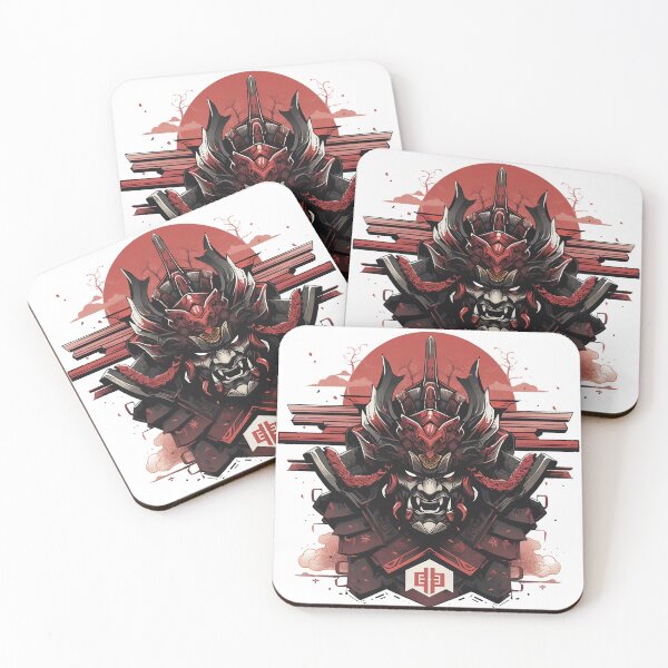 Item preview, Anime Red Ronin: Fierce Samurai Armor with Menacing Oni Mask designed and sold by ShogunStyle.