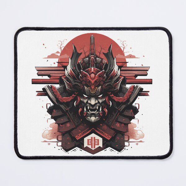 Item preview, Anime Red Ronin: Fierce Samurai Armor with Menacing Oni Mask designed and sold by ShogunStyle.