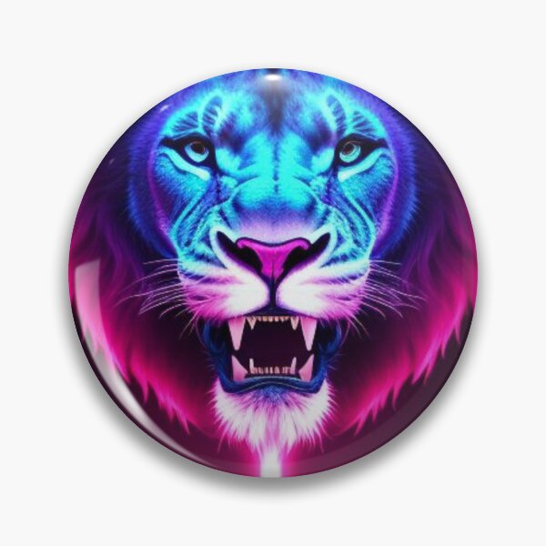 Artikelvorschau, Vibrant Pink Neon Lion 8 - Electrifying Glow Art on Redbubble entworfen und verkauft von craftyblinders9.