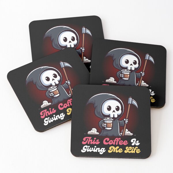 Artikelvorschau, Dieser Kaffee gibt mir Leben – Cute Reaper entworfen und verkauft von Kawaii-n-Spice.