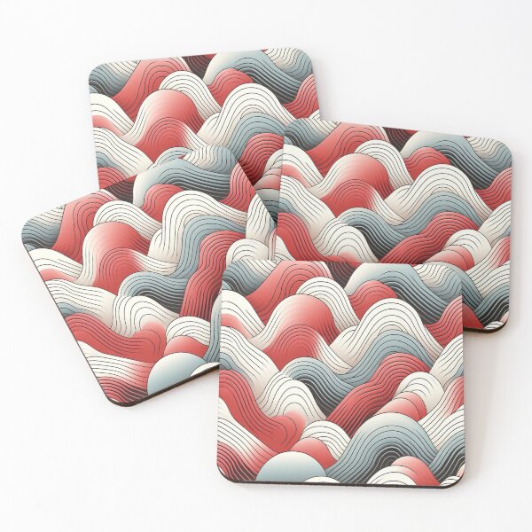 Item preview, Wave Pattern - Red White Green Retro Wave - Curved Line designed and sold by PatternInArt.
