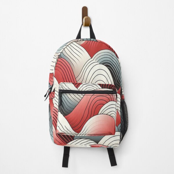 Item preview, Wave Pattern - Red White Green Retro Wave - Curved Line designed and sold by PatternInArt.