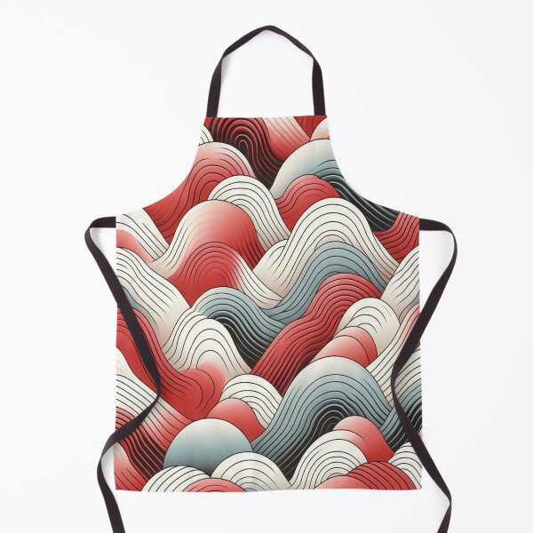 Item preview, Wave Pattern - Red White Green Retro Wave - Curved Line designed and sold by PatternInArt.
