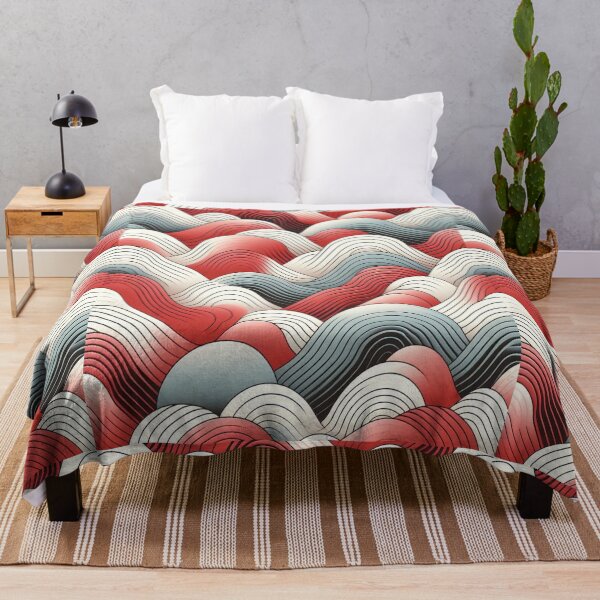 Item preview, Wave Pattern - Red White Green Retro Wave - Curved Line designed and sold by PatternInArt.