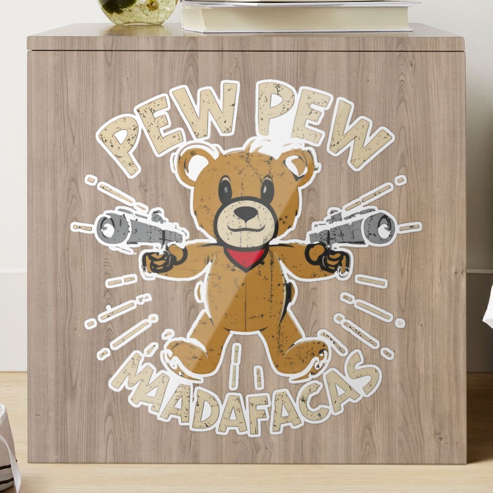 FUNNY CRAZY BEAR WITH GUNs Pew Pew Madafakas Teddy Bear gangster bear  madafacas madafaka humor panda fun vintage Vintage Cartoon Pewpew Pets  Merchandise for Funny BEAR Pet Lovers Retro meme animal