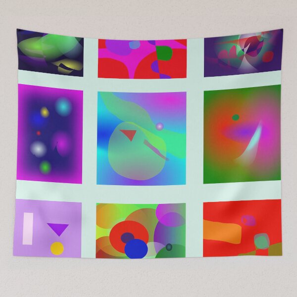 Item preview, Abstract Colorful Art Collage with Geometric Shapes designed and sold by masabo.