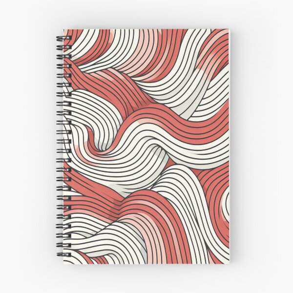 Item preview, Wave Pattern - Red White Retro Wave - Curved Line designed and sold by PatternInArt.