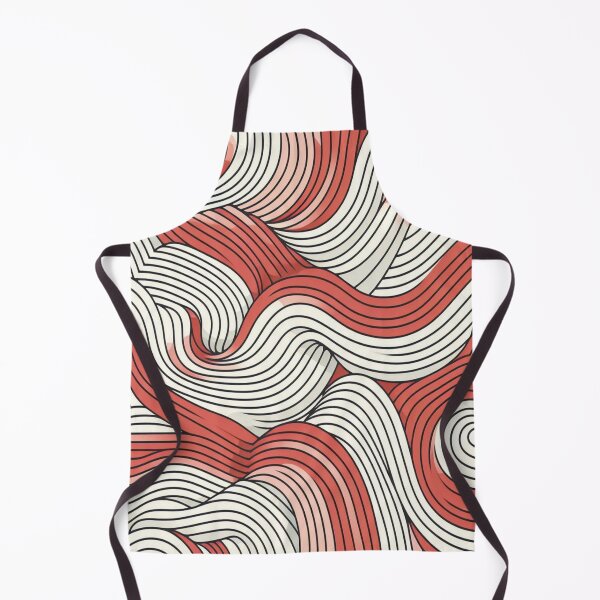 Item preview, Wave Pattern - Red White Retro Wave - Curved Line designed and sold by PatternInArt.