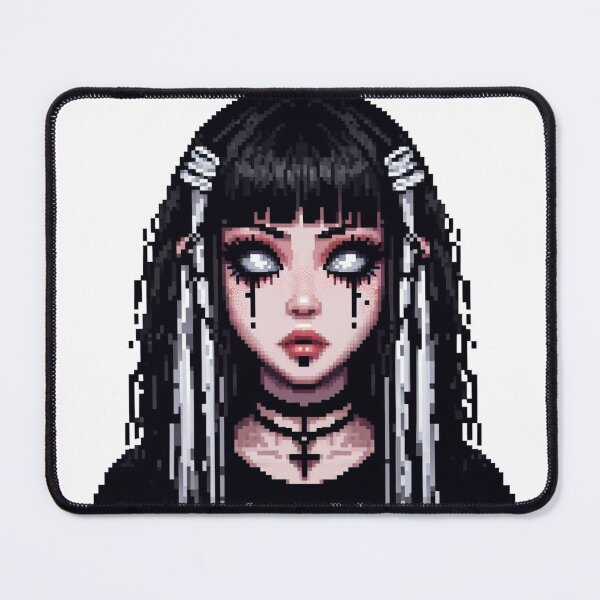 Item preview, Cybergoth girl with white eyes pixelart designed and sold by Luvrr Pixels.