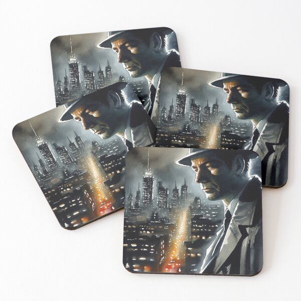 Item preview, Noir Vintage Watercolor Detective and Night Cityscape designed and sold by RESToRAPTOR.