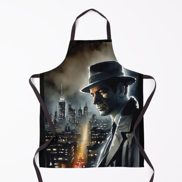 Item preview, Noir Vintage Watercolor Detective and Night Cityscape designed and sold by RESToRAPTOR.