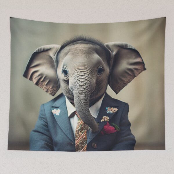 Item preview, Elephant - Dressed Cute Animals - Baby Animal Portrait designed and sold by 123animals.