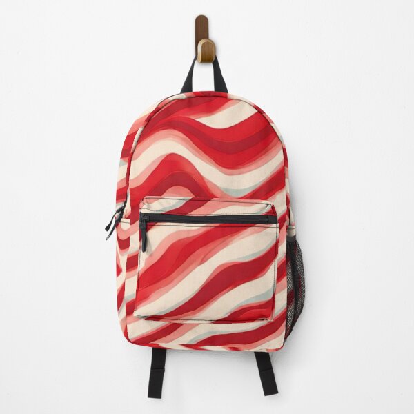 Item preview, Wave Pattern -  Cherry Red White Wave - Curved Line designed and sold by PatternInArt.