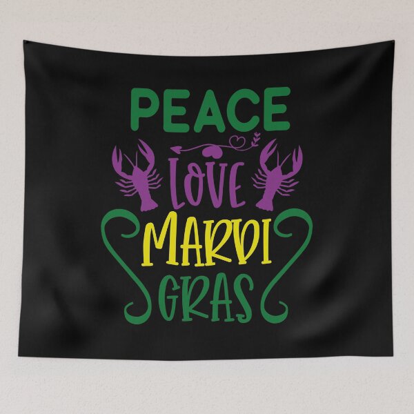 Aperçu de l'œuvre paix amour mardi gras, mardi gras, paix amour Mardi Gras drôle, Mardi Gras Parade Mardi Gras Vibes Party créée et vendue par TigerArtistic.