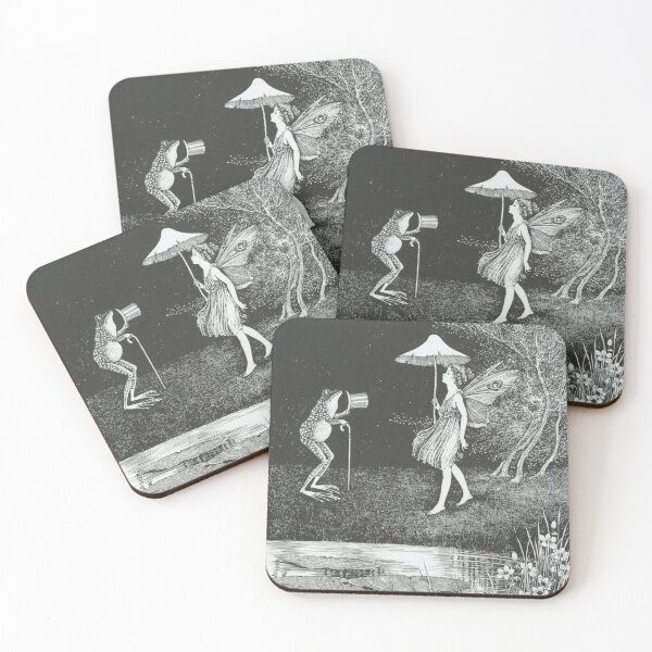 Item preview, Fairy walking by and snubbing a frog by pond vintage drawing Outhwaite designed and sold by ElegantTeaTime.