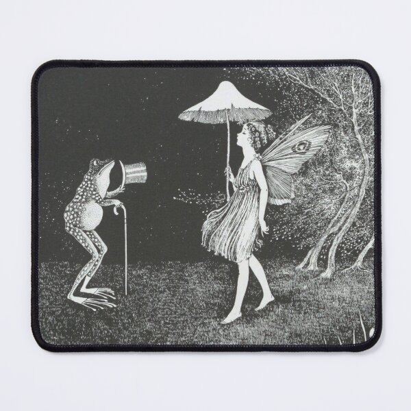 Item preview, Fairy walking by and snubbing a frog by pond vintage drawing Outhwaite designed and sold by ElegantTeaTime.