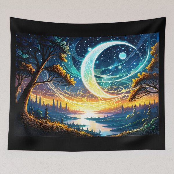 Item preview, romantic landscape with moon designed and sold by fantasyMASTER.