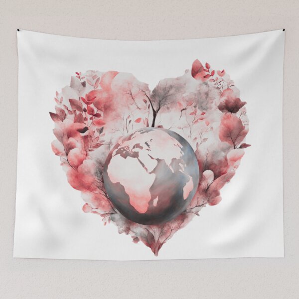 Item preview, Earth in Heart Red designed and sold by elleci.
