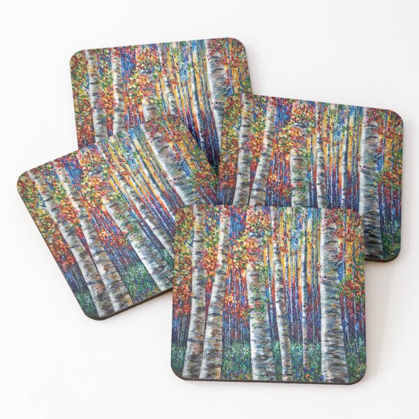 Item preview, Autumn Birch Symphony - impressionistic Palette Knife designed and sold by Rocky Mountain Artistry.