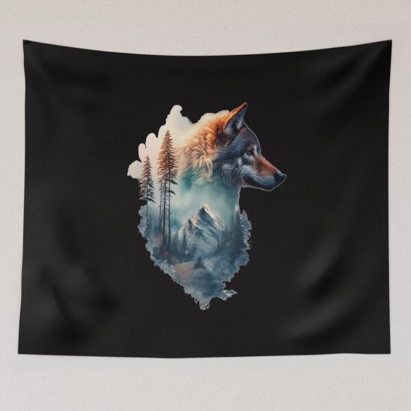 Item preview, Wolf Artistic Double Exposure Animal Motif Wolf Motif designed and sold by Zerberus71.
