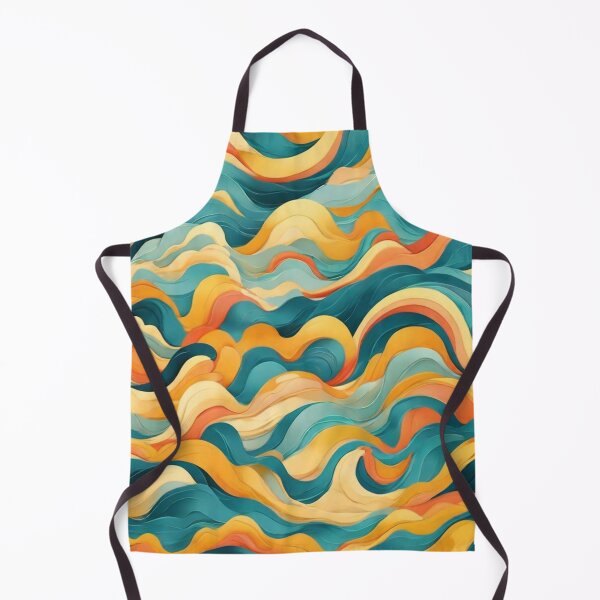 Item preview, Wave Pattern - Blue Yellow Retro Wave ; Curved Line designed and sold by PatternInArt.