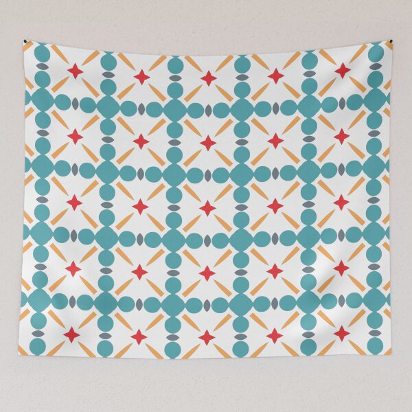 Item preview, A pattern of green and orange dots and stars designed and sold by johndesign88.