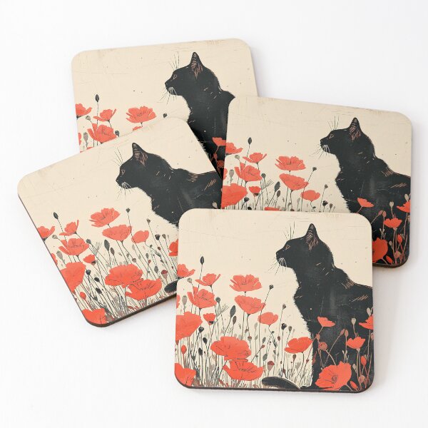 Item preview, Cat in the poppy field designed and sold by randrdesign.