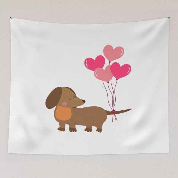 Item preview, Globos de corazón de perro salchicha designed and sold by OscarAndOphelia.