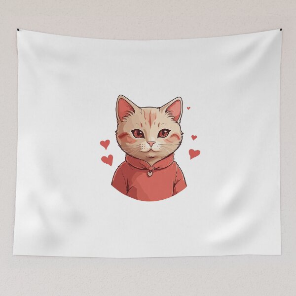 Item preview, Valentine's cute cat sticker designed and sold by NinePixel.