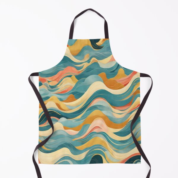 Item preview, Wave Pattern - Blue Yellow White Retro Wave ; Curved Line designed and sold by PatternInArt.