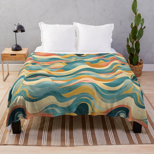Item preview, Wave Pattern - Blue Yellow White Retro Wave ; Curved Line designed and sold by PatternInArt.