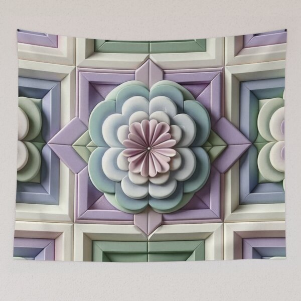 Item preview,   Futuristic Geometric In Lilac, Sage Mint, Frog, Artwork designed and sold by mymagicstoreus.