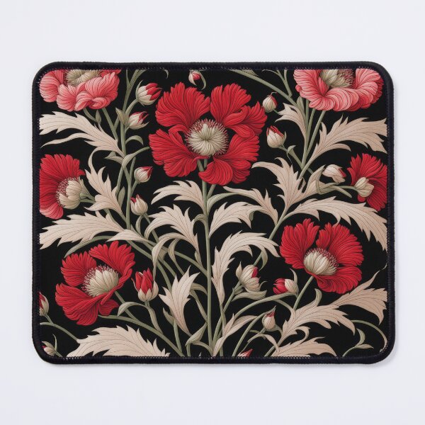 Item preview, Art Nouveau Floral Pattern Collection #1 - Red Bleeding Heart Flowers #59 designed and sold by elektronen.