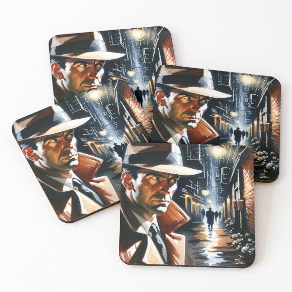 Item preview, Noir Vintage Watercolor Detective Tracks Down a Criminal designed and sold by RESToRAPTOR.