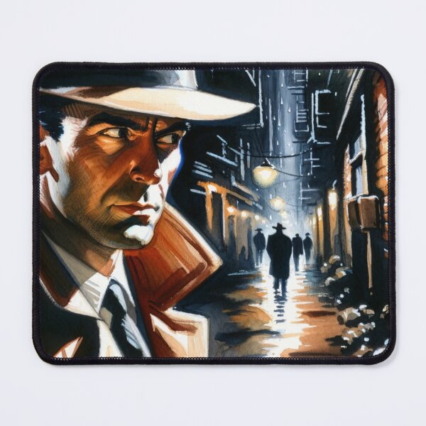 Item preview, Noir Vintage Watercolor Detective Tracks Down a Criminal designed and sold by RESToRAPTOR.
