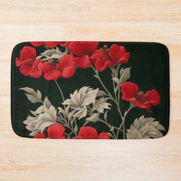 Item preview, Art Nouveau Floral Pattern Collection #1 - Red Bleeding Heart Flowers #60 designed and sold by elektronen.