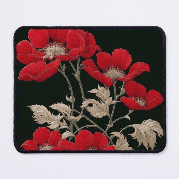 Item preview, Art Nouveau Floral Pattern Collection #1 - Red Bleeding Heart Flowers #61 designed and sold by elektronen.