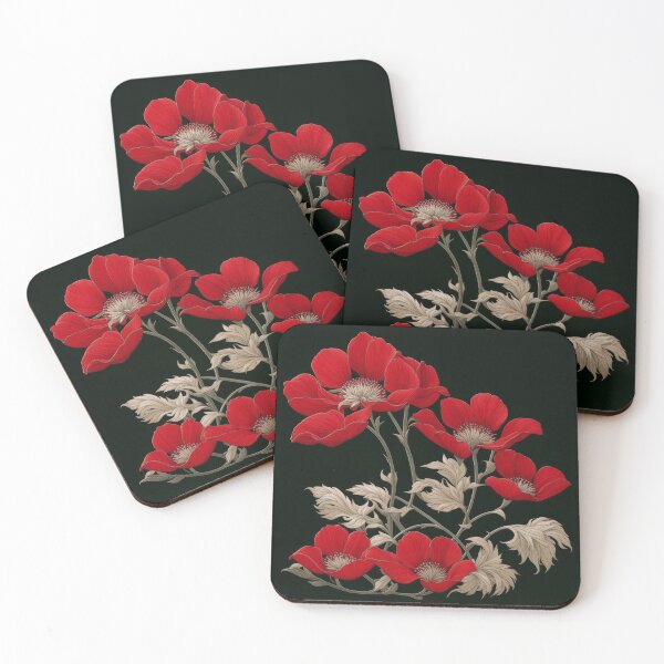 Item preview, Art Nouveau Floral Pattern Collection #1 - Red Bleeding Heart Flowers #61 designed and sold by elektronen.