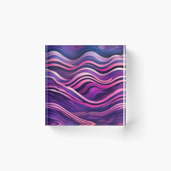 Item preview,  Wave Pattern -  Violet and Purple Retro Wave ; Curved Line designed and sold by PatternInArt.