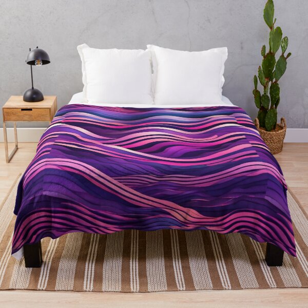 Item preview, Wave Pattern - Violet and Purple Retro Wave ; Curved Line designed and sold by PatternInArt.