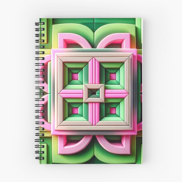 Item preview,   Futuristic Geometric In Neon Green, Green Blush Pink And Pink Artwork designed and sold by mymagicstoreus.