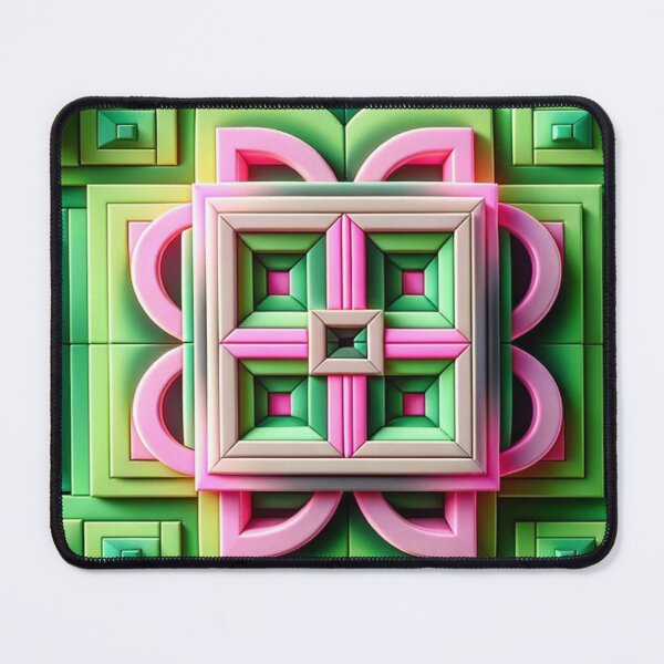 Item preview,   Futuristic Geometric In Neon Green, Green Blush Pink And Pink Artwork designed and sold by mymagicstoreus.
