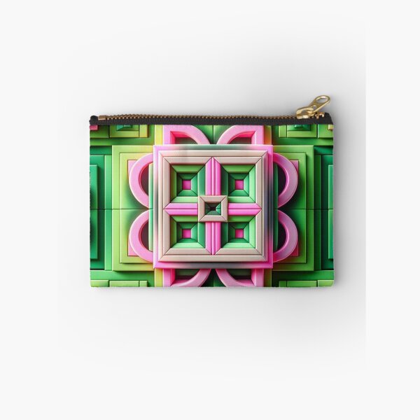 Item preview,   Futuristic Geometric In Neon Green, Green Blush Pink And Pink Artwork designed and sold by mymagicstoreus.