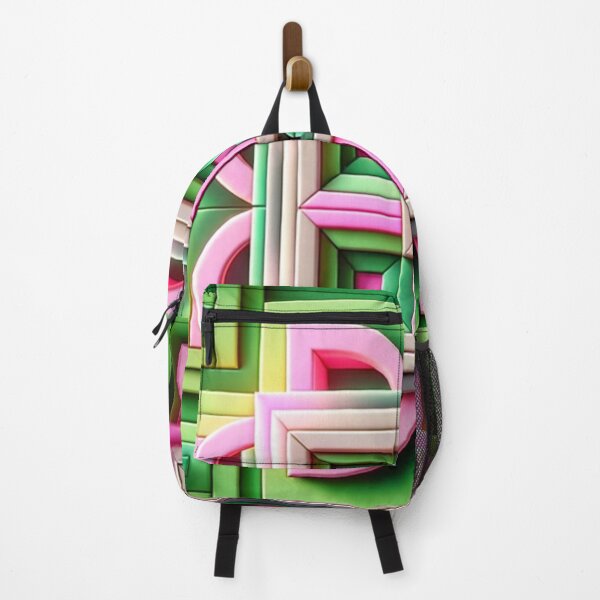 Item preview,   Futuristic Geometric In Neon Green, Green Blush Pink And Pink Artwork designed and sold by mymagicstoreus.