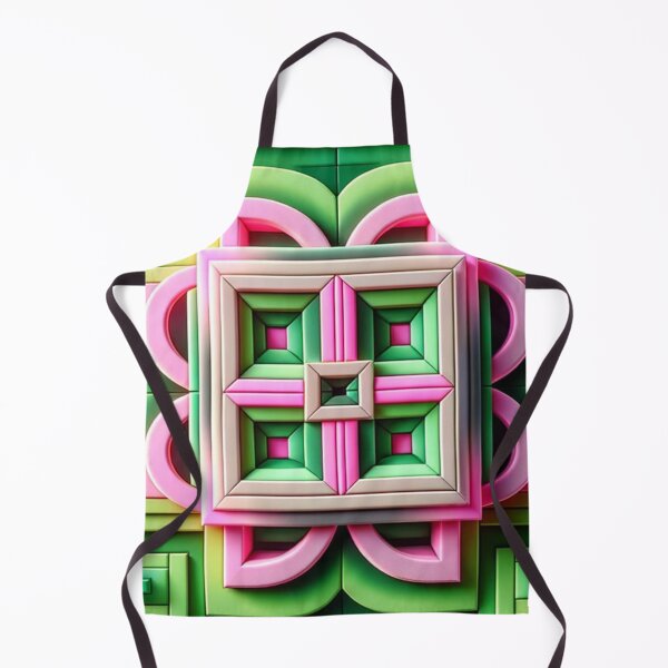 Item preview,   Futuristic Geometric In Neon Green, Green Blush Pink And Pink Artwork designed and sold by mymagicstoreus.