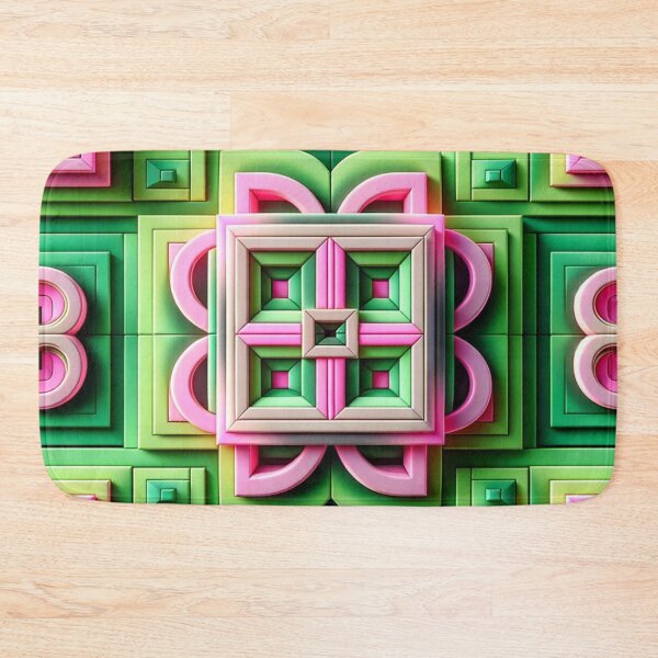Item preview,   Futuristic Geometric In Neon Green, Green Blush Pink And Pink Artwork designed and sold by mymagicstoreus.