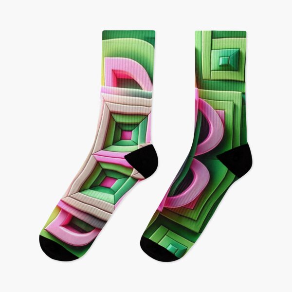 Item preview,   Futuristic Geometric In Neon Green, Green Blush Pink And Pink Artwork designed and sold by mymagicstoreus.
