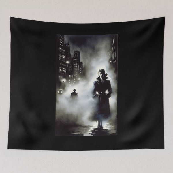 Item preview, Noir Vintage Watercolor Femme Fatale in the Fog designed and sold by RESToRAPTOR.