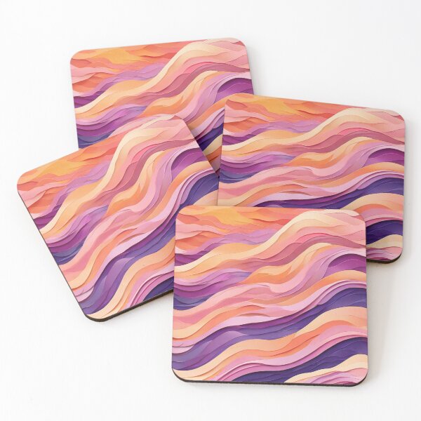 Item preview, Wave Pattern -  Violet Orange Purple Retro Wave ; Curved Line designed and sold by PatternInArt.
